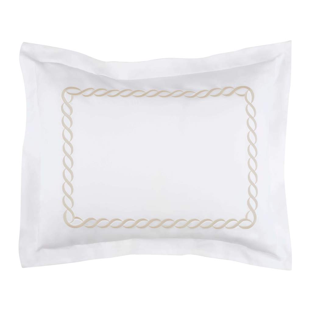 Cable Embroidered Percale Sham Set of 2