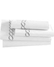 Load image into Gallery viewer, Cable Embroidered Percale Flat Sheet
