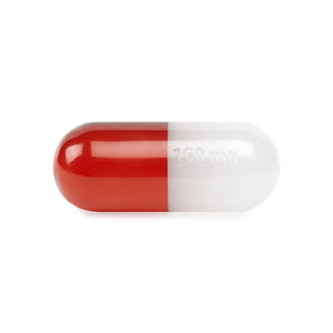 Small Acrylic Pill White and Red
