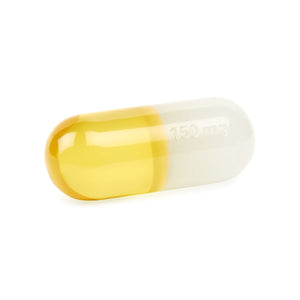 Small Acrylic Pill White and Yellow